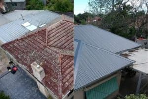 Before and after roof project 1