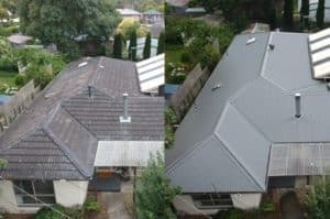 Before and after roof project 2